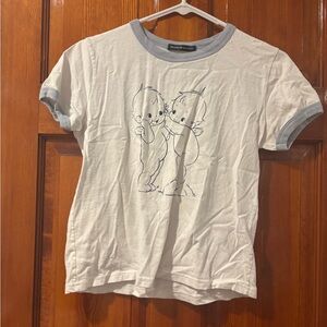 Brandy Melville White Tee with Gray Trim